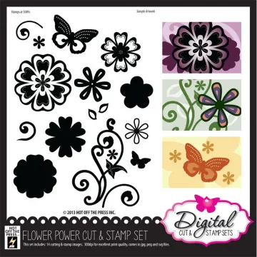 Flower Power Digital Cut & Stamp Set