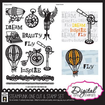 Steampunk One Digital Stamps & Cutting Files