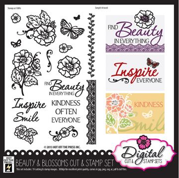 Beauty & Blossoms  Digital Stamps & Cutting Files