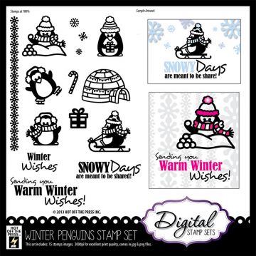 Winter Penguins Digital Stamp Set