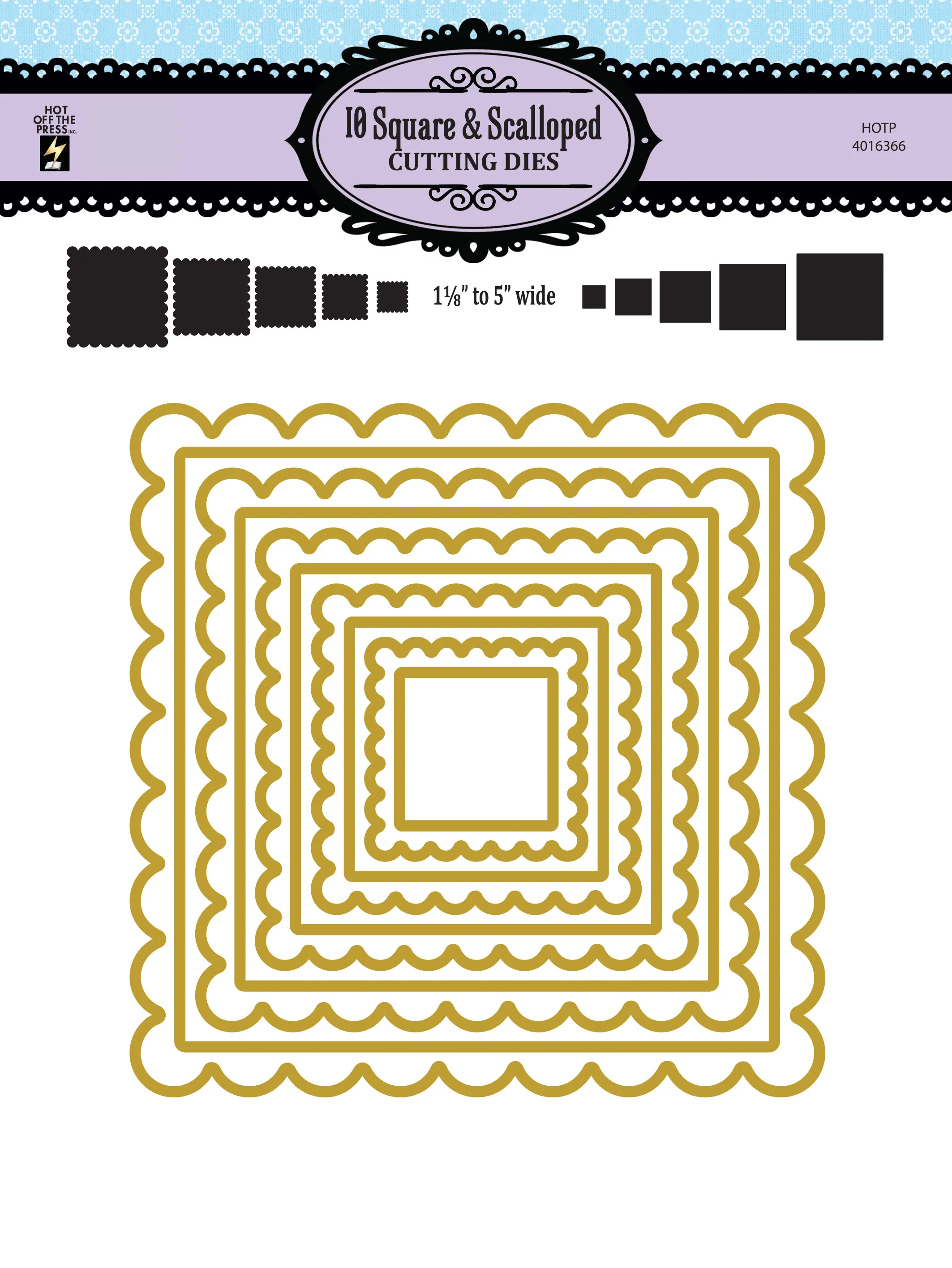 10 Square & Scalloped Cutting Dies