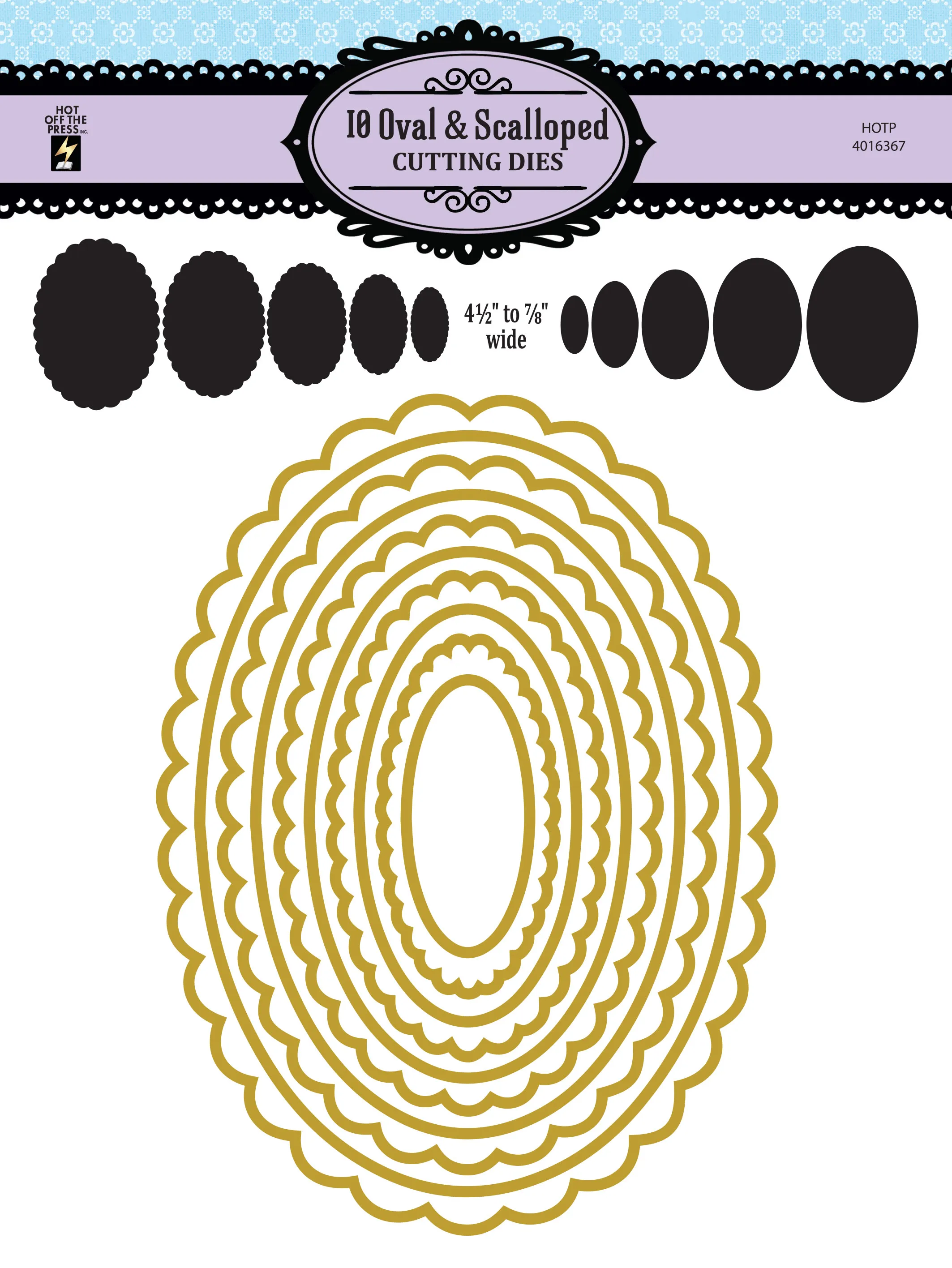 12 Oval & Scalloped Cutting Dies