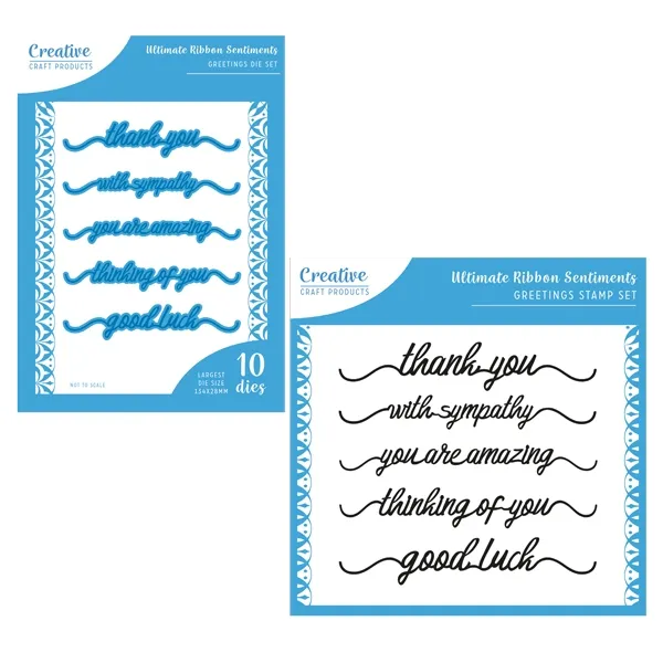 Thoughtful Die Stamp Combo Ultimate Ribbon Sentiments by Creative Craft Products