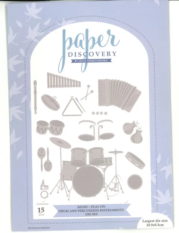 Drum and Percussion Instruments Die Set, Music Play On by Paper Discovery