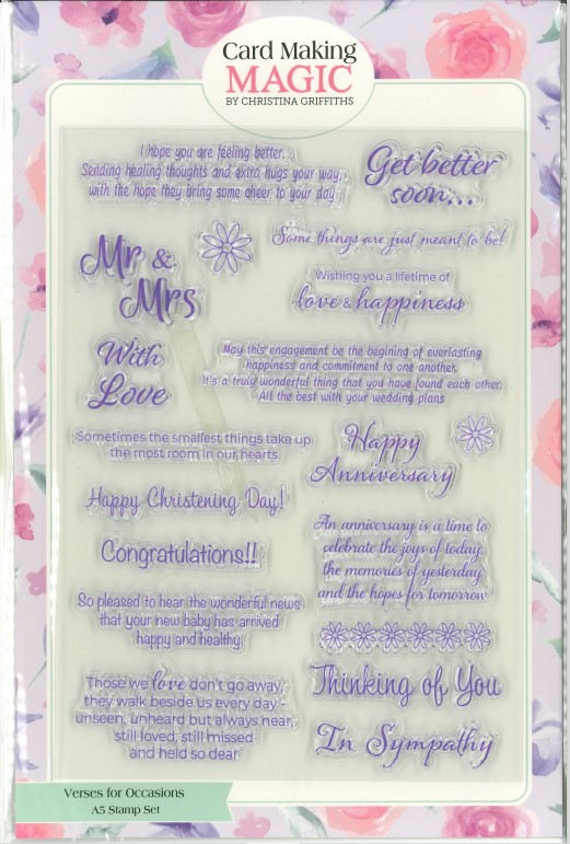 Verses for Occasions A5 Stamp Set, Hexagon Explosion by Card Making Magic