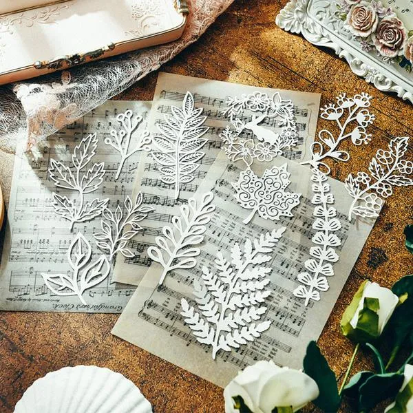 Leaves Lace Papers, 12 pieces