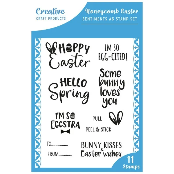 Easter Sentiments A6 Stamp Set Honeycomb Easter by Creative Craft Products