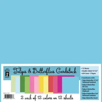 Tulips & Butterflies  12x12 Solid Cardstock