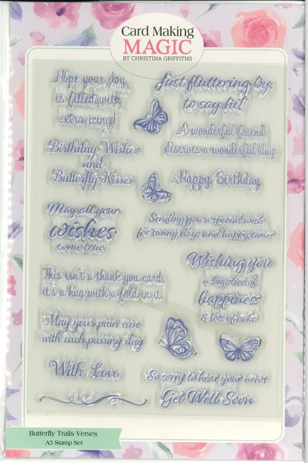 Butterfly Trails A5 Stamp Set Verses by Card Making Magic