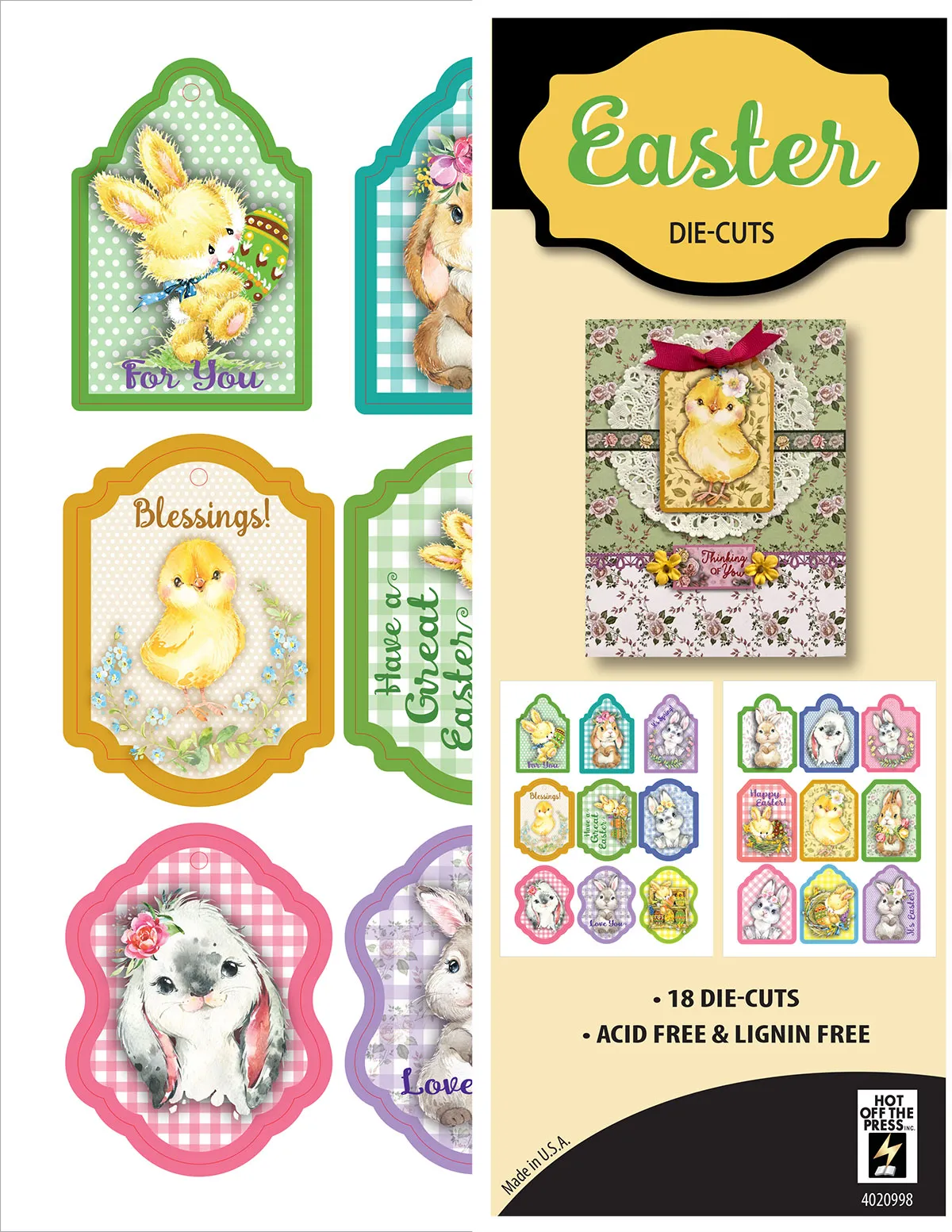 Easter Die-Cut Tags, 18 pieces