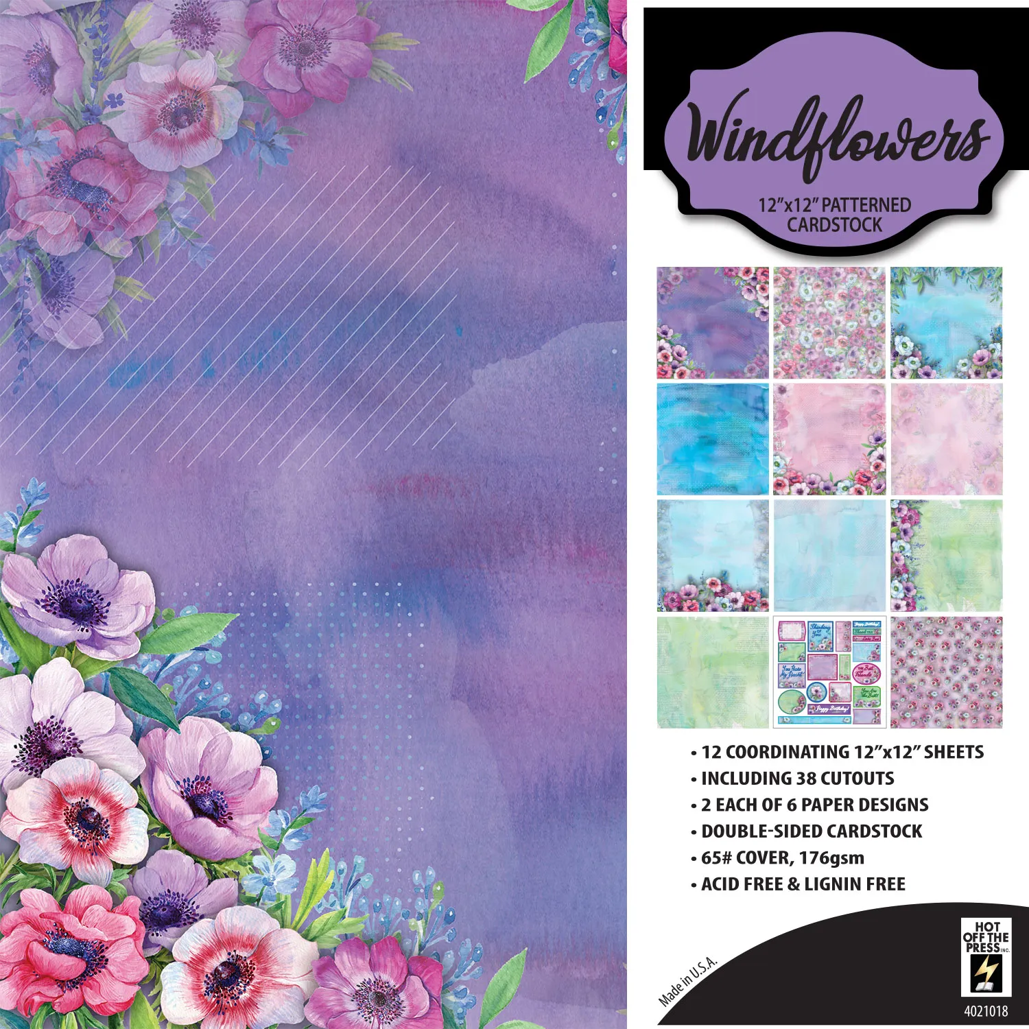Windflowers 12x12 Patterned Cardstock