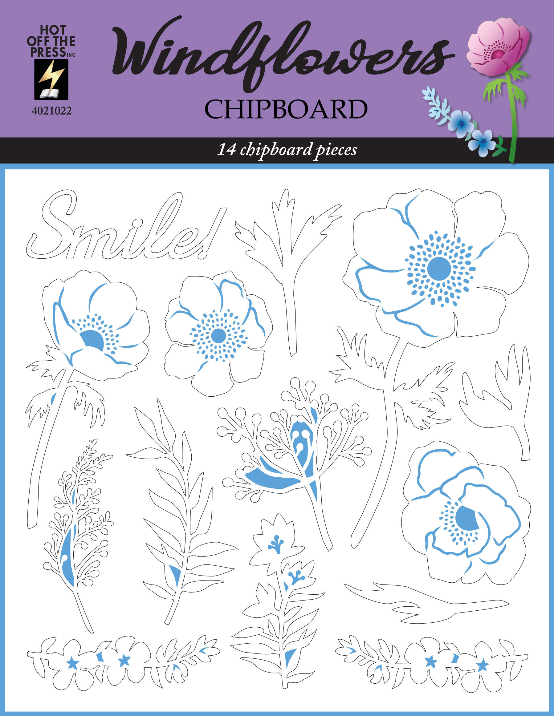 Windflowers Chipboard