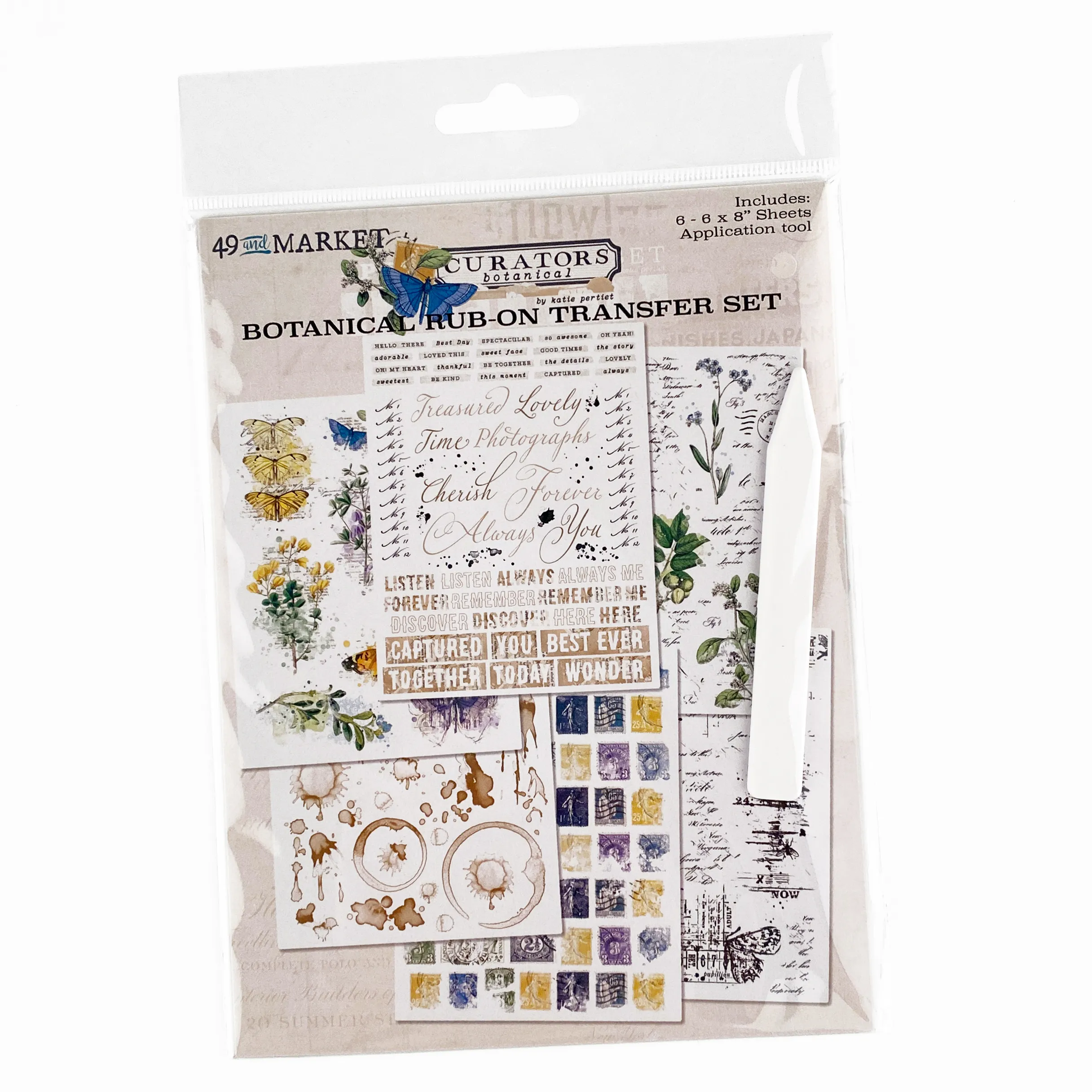 Curators Botanical - 6x8 Botanical Rub-on Transfer Set
