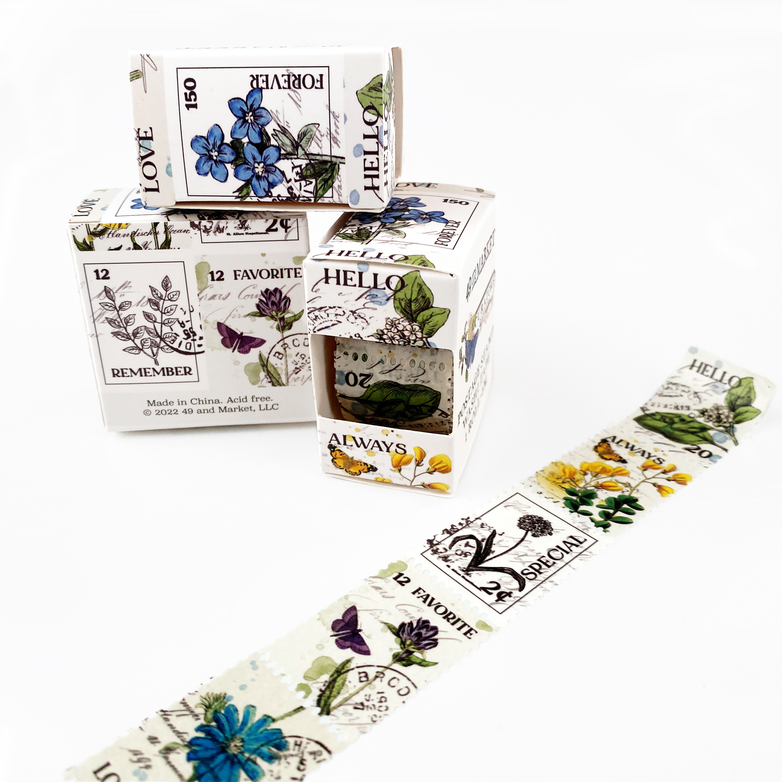 Curator Botanical Postage Stamp Washi Tape