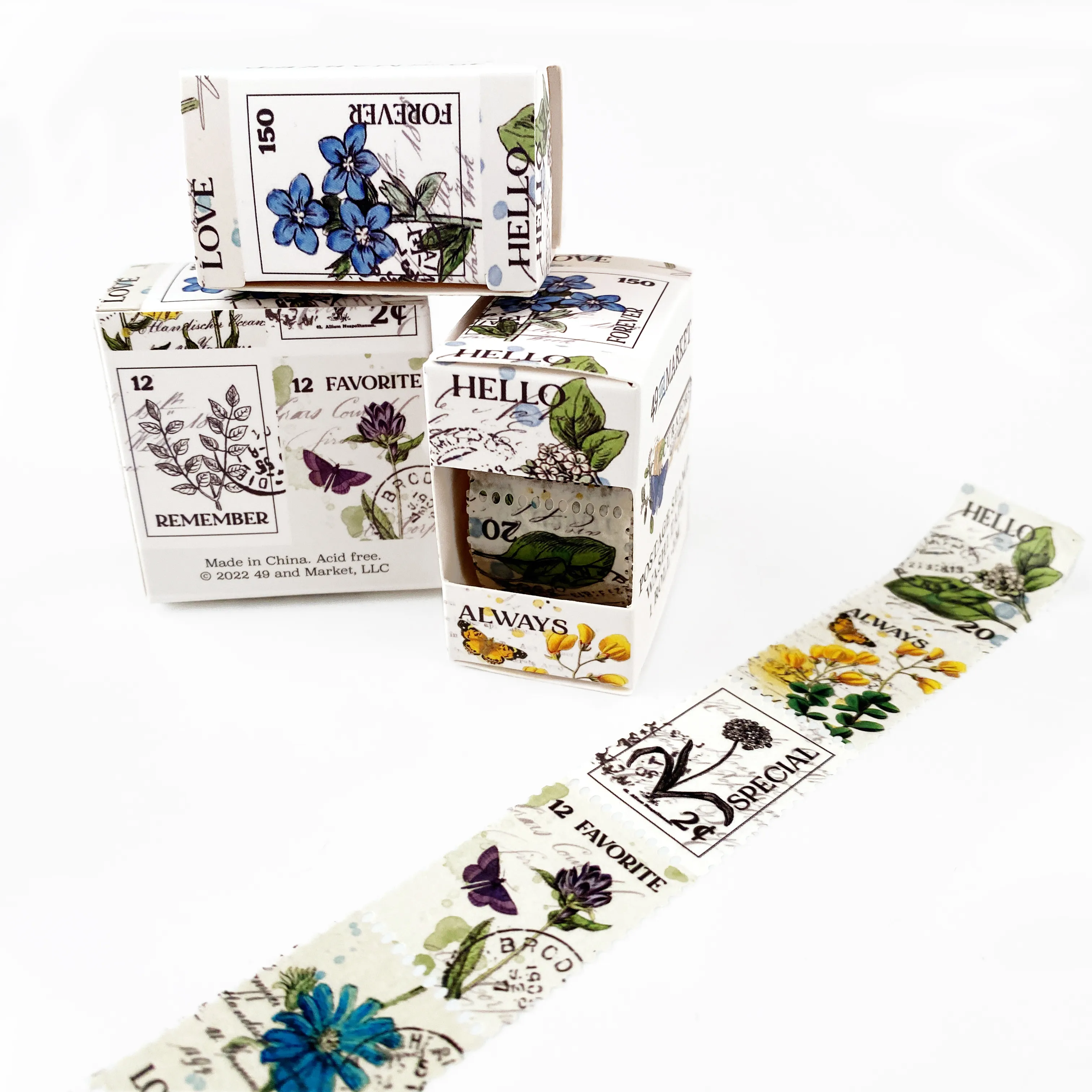 Curator Botanical Postage Stamp Washi Tape
