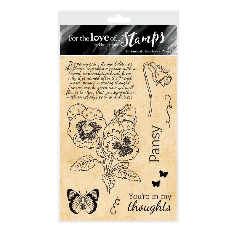 Pansy A6 Stamp Set For the Love of Stamps Botanical Beauties