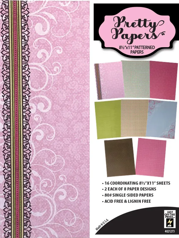 Pretty Papers, 8.5x11, 16 single sided sheets
