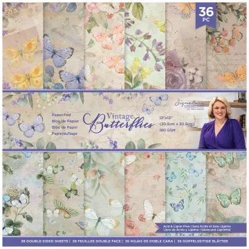 Vintage Butterflies 12x12 Paper Pad