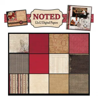 Download - Noted 12x12 Digital Papers, 12 sheets
