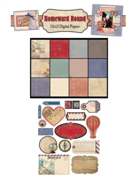 Download - Homeward Bound 12x12 Digital Papers, 12 sheets