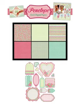 Download - Penelope 12x12 Digital Papers, 12 sheets
