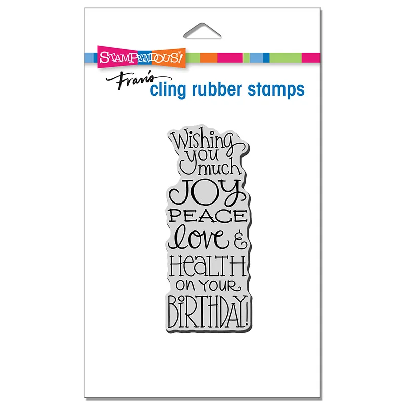Joy on Birthday Cling Rubber Stamp