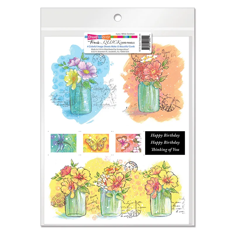 Quick Flower Jars Card Panels