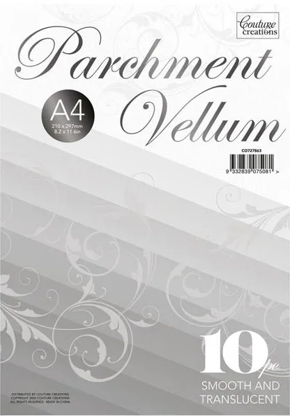 Vellum Parchment A4, 10 sheets white