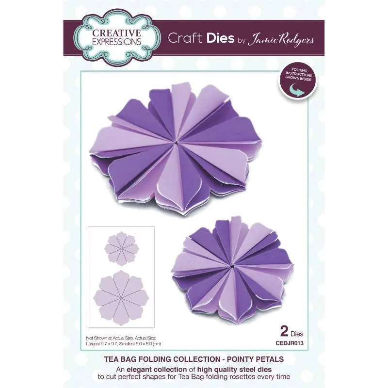 Tea Bag Folding Pointy Petals Craft Die by Jamie Rodgers for Creative Expressions