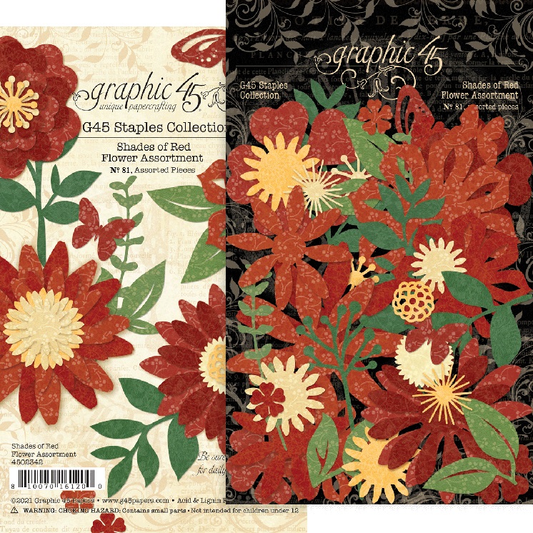 Shades of Red Flowers, 81 pieces