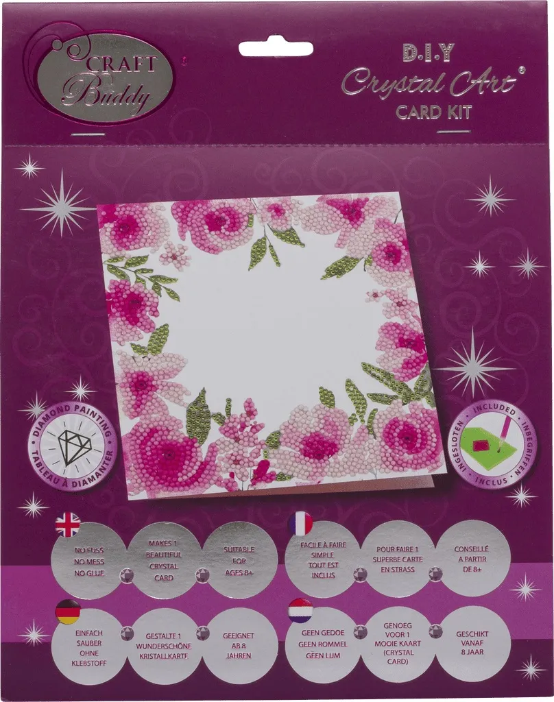 Floral Border Crystal Art Card Kit