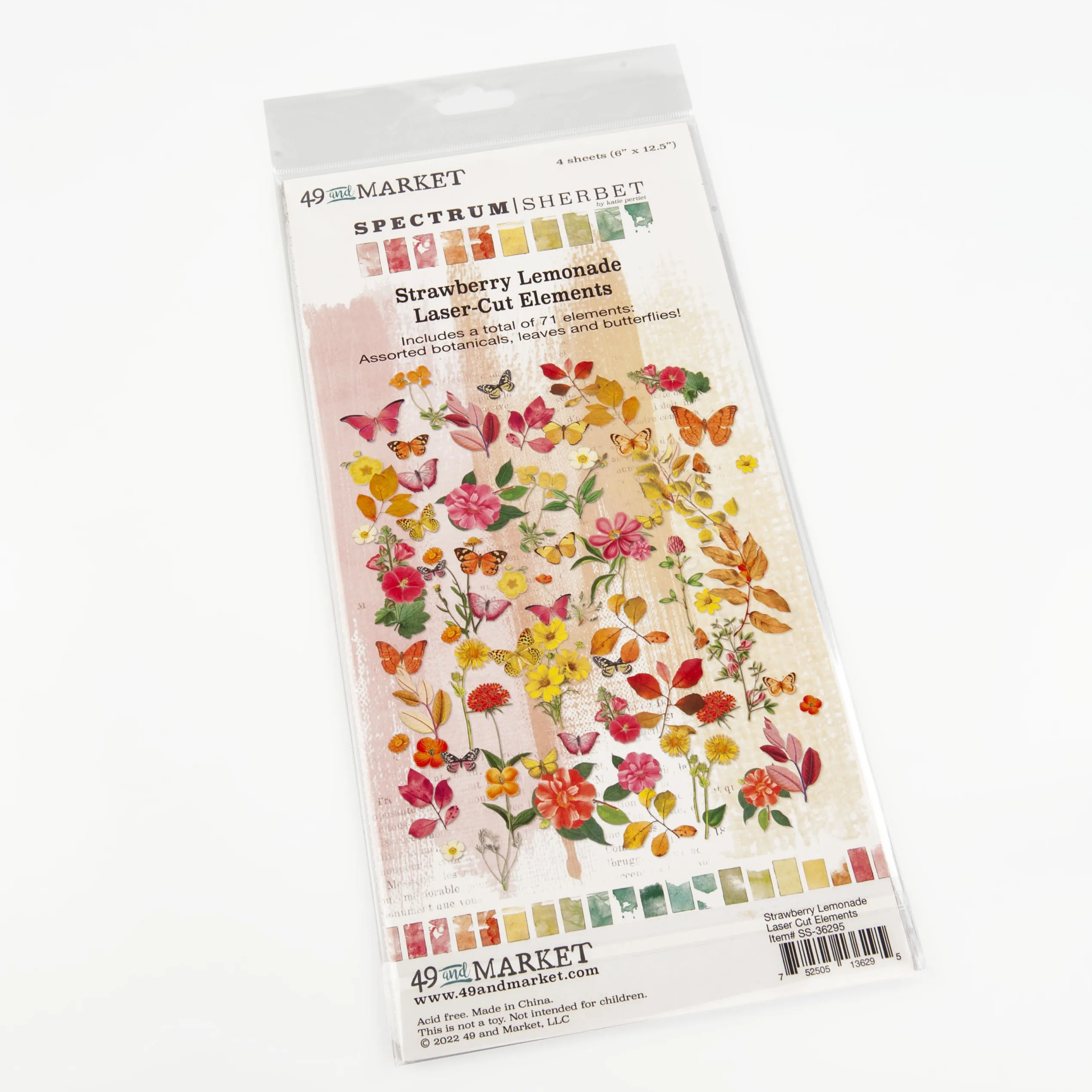 Strawberry Lemonade Laser Cut Elements, Spectrum Sherbet