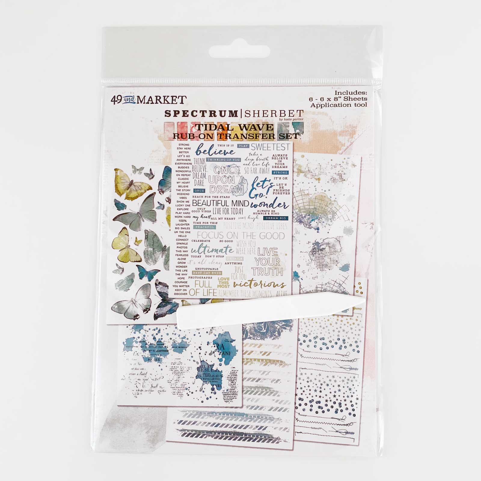 Tidal Wave 6x8 Rub-on Transfer Set, Spectrum Sherbet