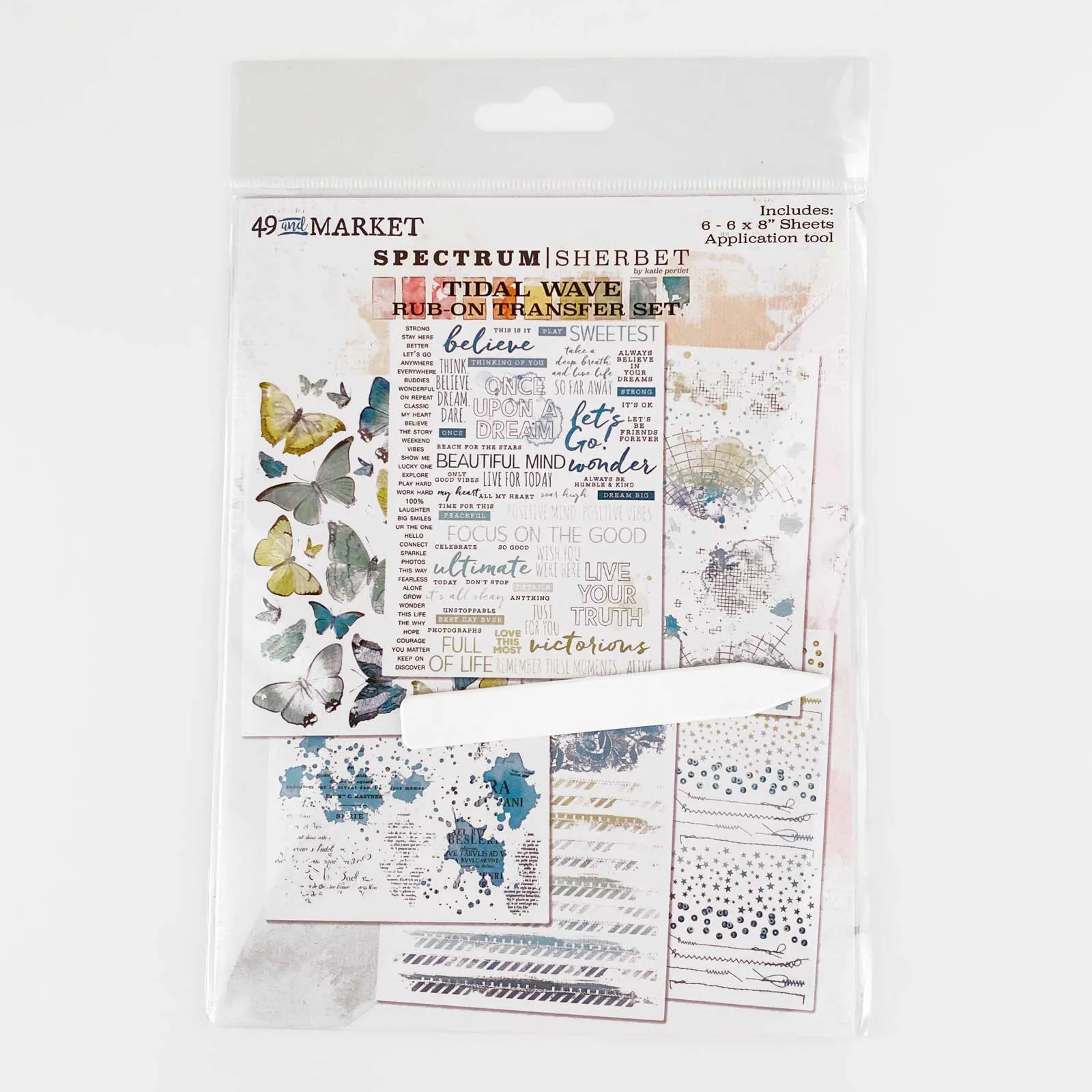 Tidal Wave 6x8 Rub-on Transfer Set, Spectrum Sherbet