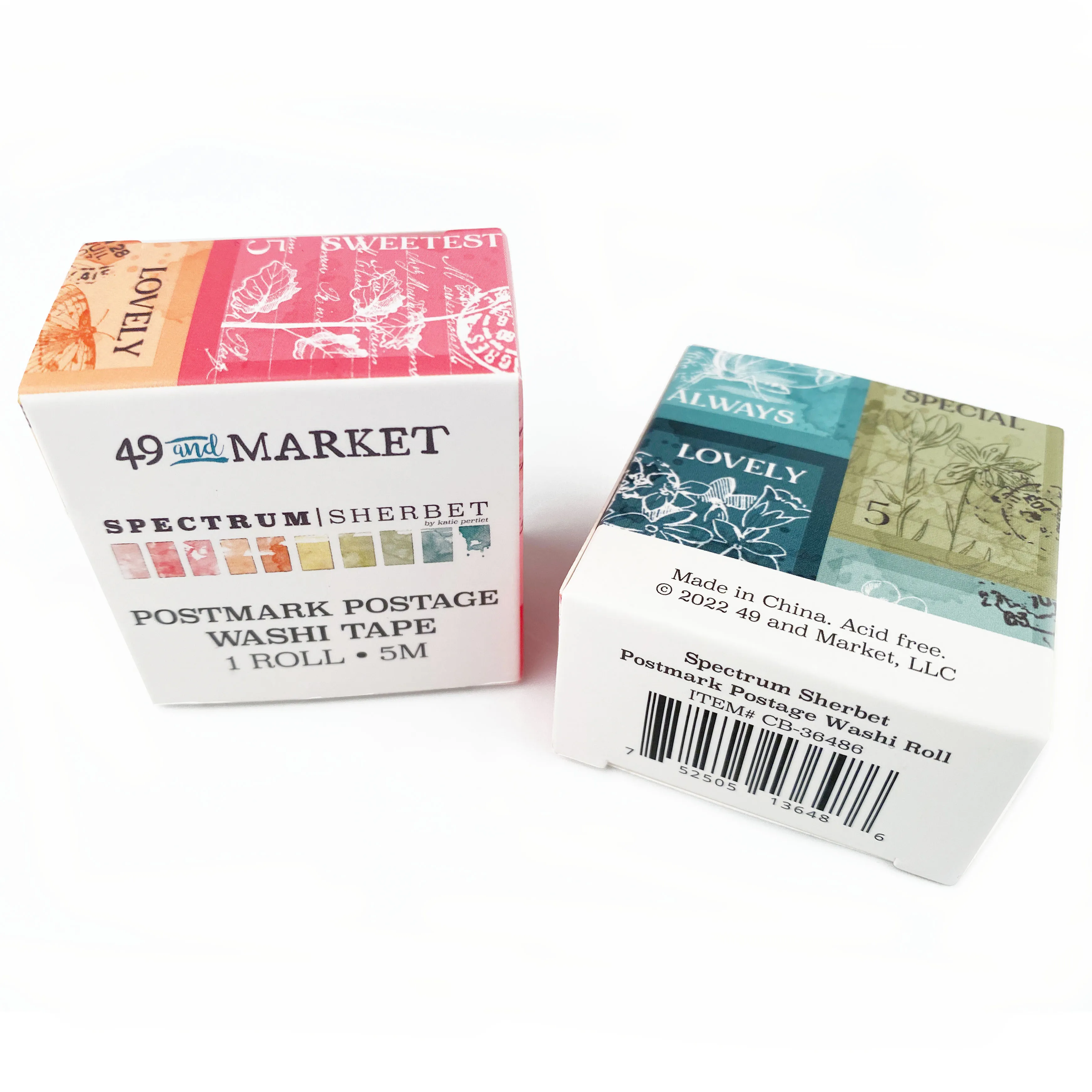 Postmark Postage Washi Tape, Spectrum Sherbet