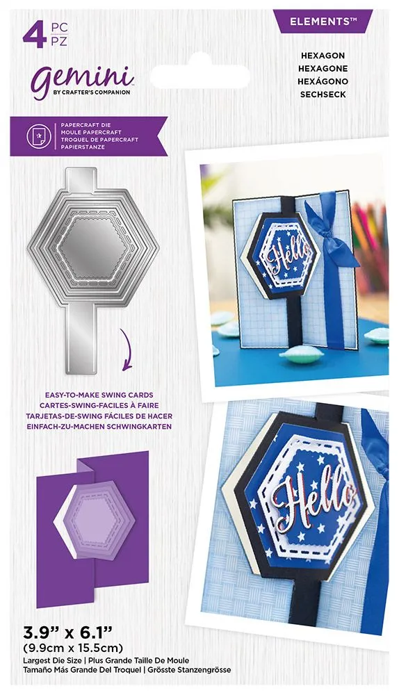 Hexagon Swing Card Gemini Metal Dies