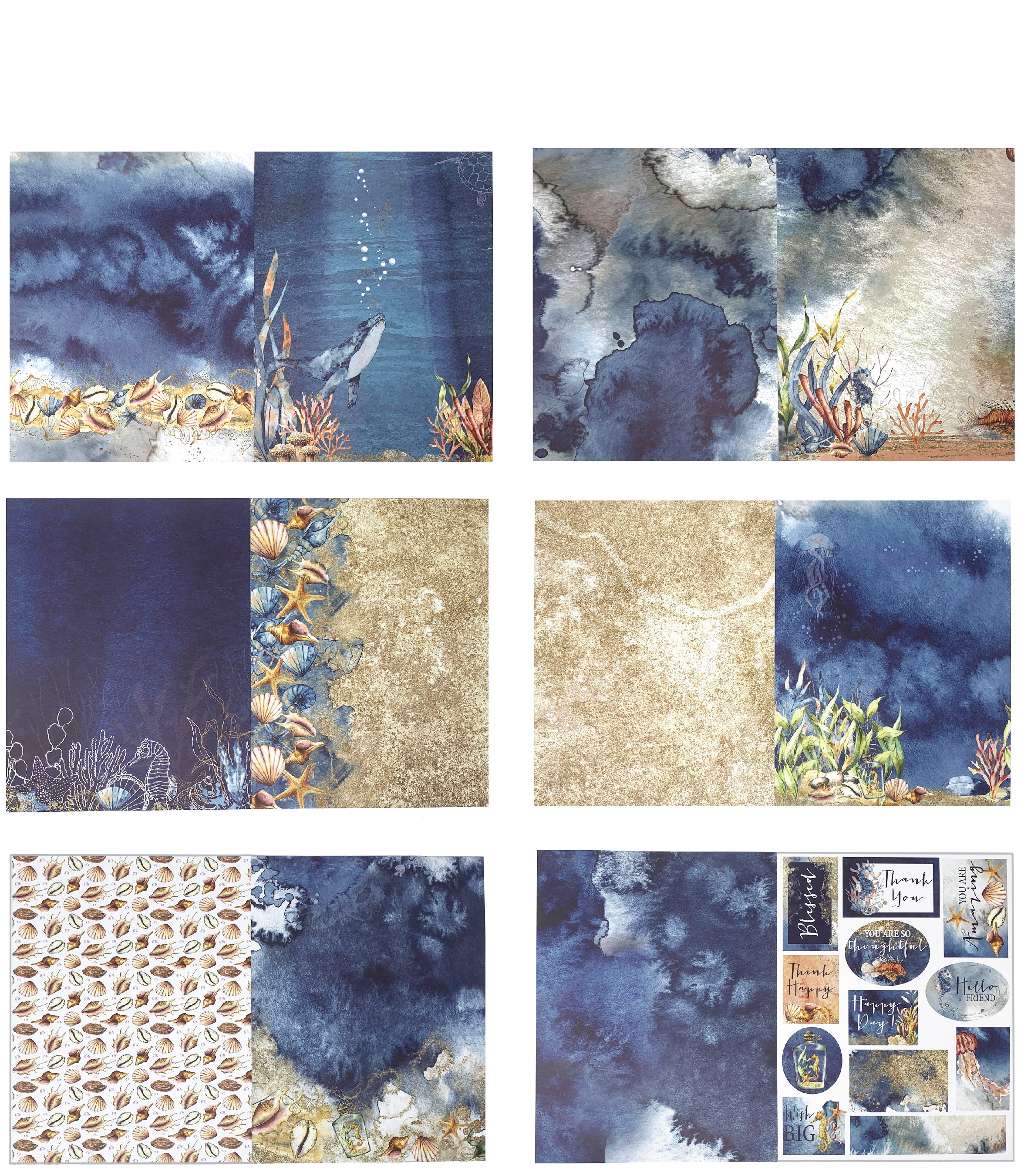 Seascapes & Sand 8.5x11 Patterned Cardstock