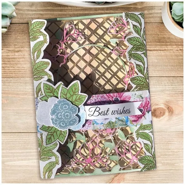 Circular Floral Frame 5x7 Die Set, Garden Delight by Paper Discovery