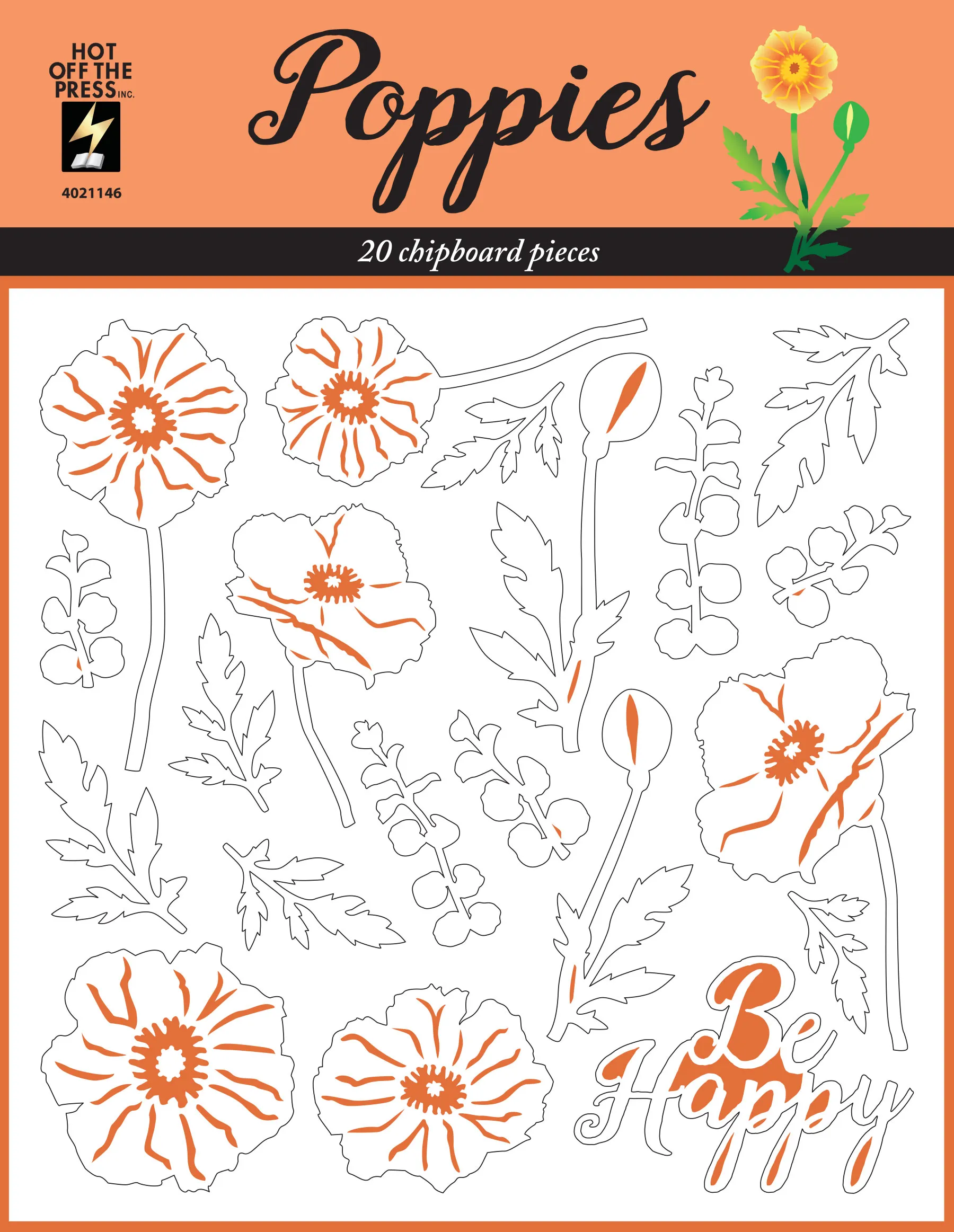 Poppies Chipboard