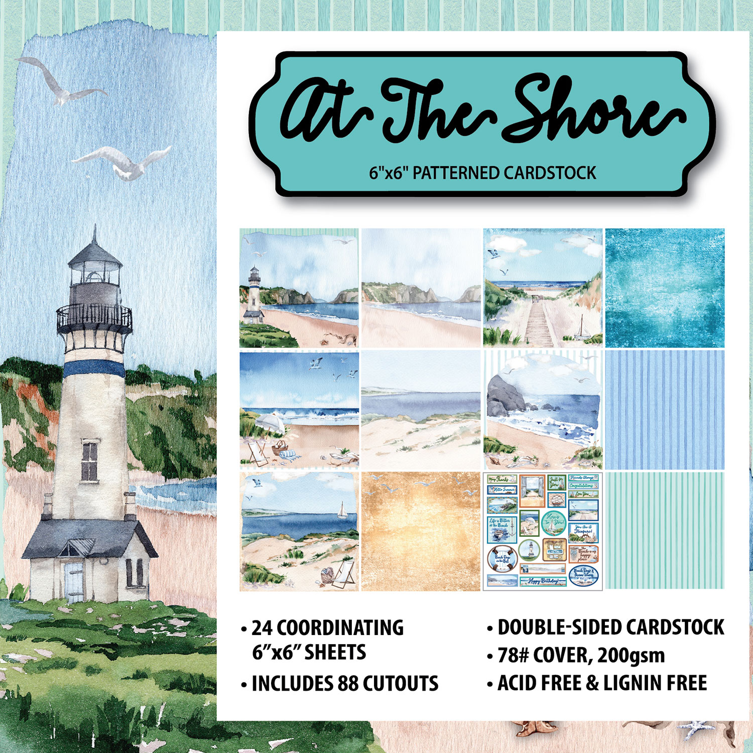 At the Shore 6x6 Patterned Cardstock
