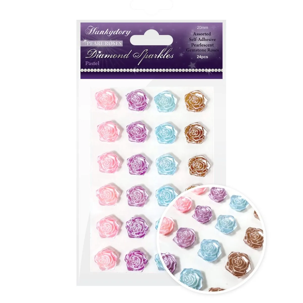 Pearl Roses Pastel Colours Diamond Sparkles Gemstones