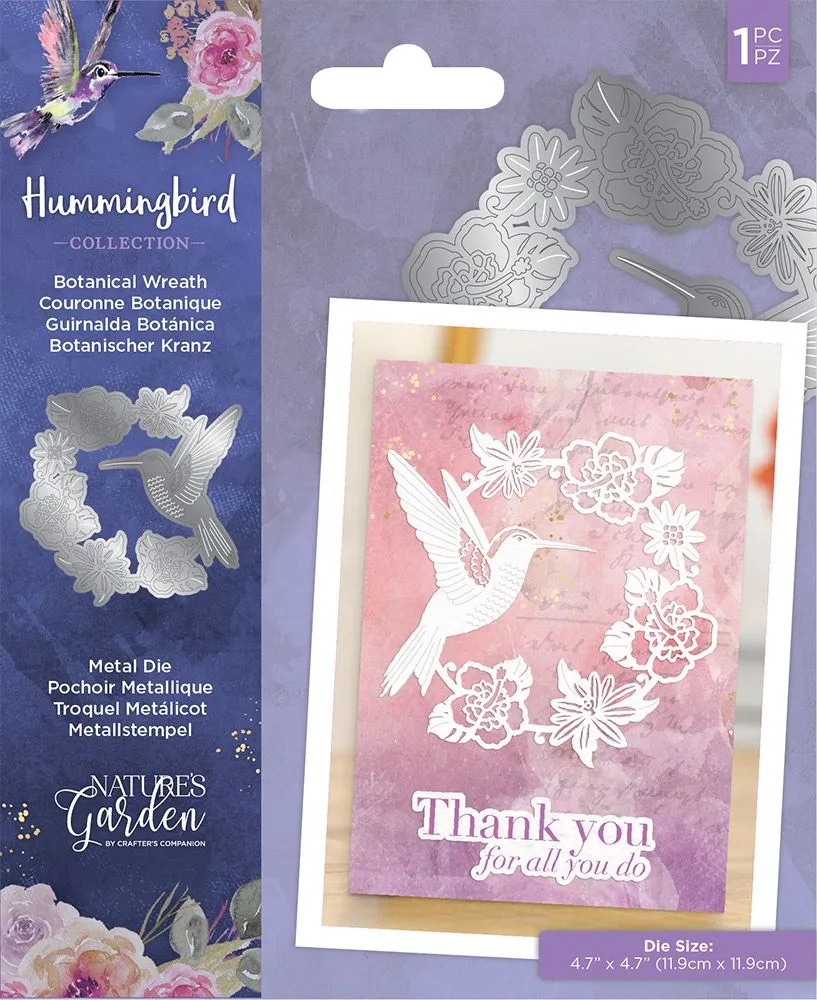 Botanical Wreath Hummingbird Metal Dies