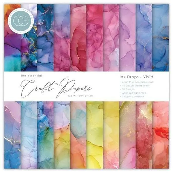 Vivid Ink Drops 6x6 Paper Pad