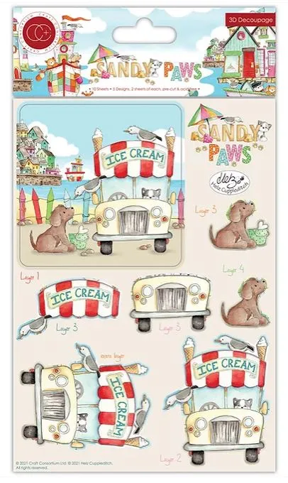 Sandy Paws 3D Decoupage