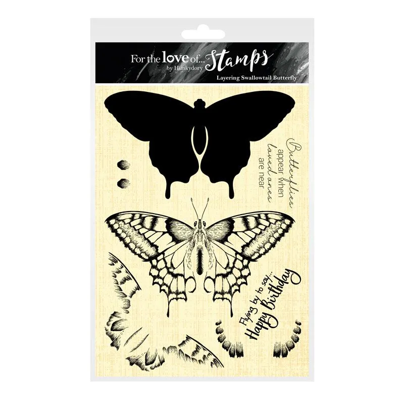 For the Love of Stamps - Layering Swallowtail Butterfly A5 Stamp Set