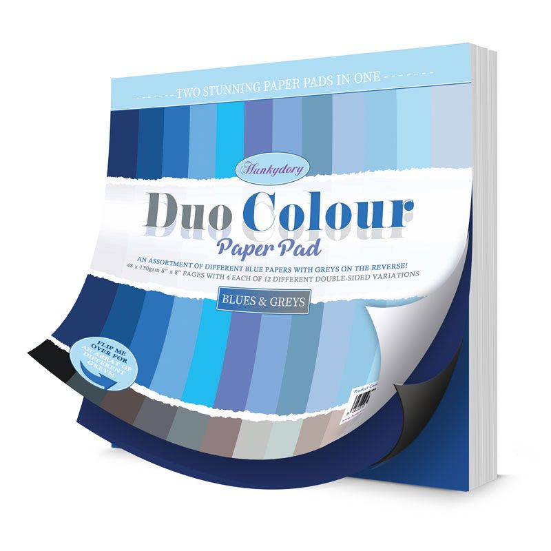 Blues & Greys Duo Colour Paper Pad, 8x8
