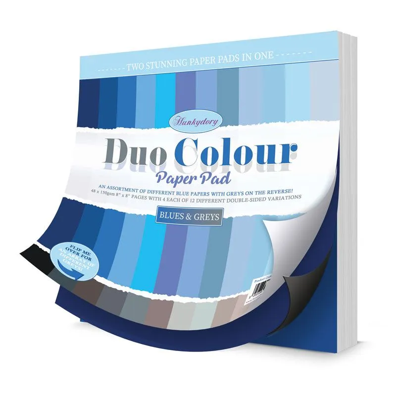Blues & Greys Duo Colour Paper Pad, 8x8