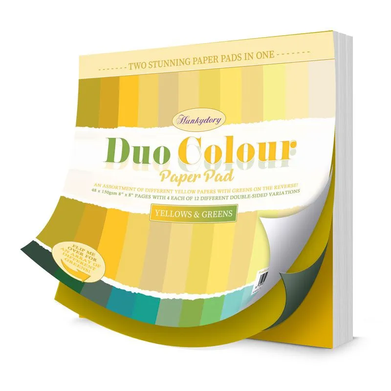 Yellows & Greens Duo Colour Paper Pad, 8x8