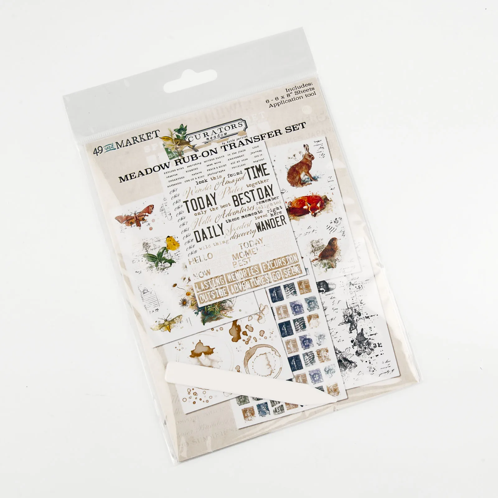 Meadow 6x8 Rub-on Transfer Set by Curators