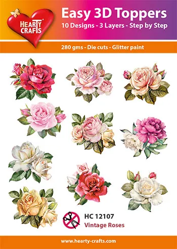 Vintage Roses 3D Toppers